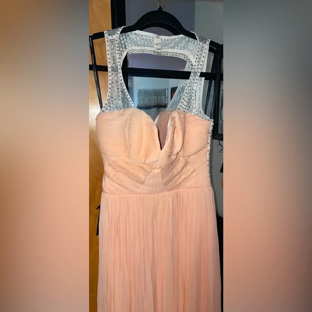 Marciano soft coral silk formal gown NWT